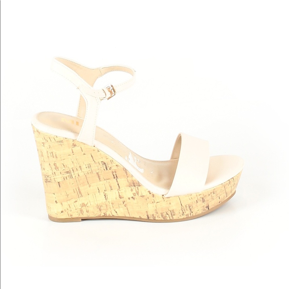 Mia White Wedges